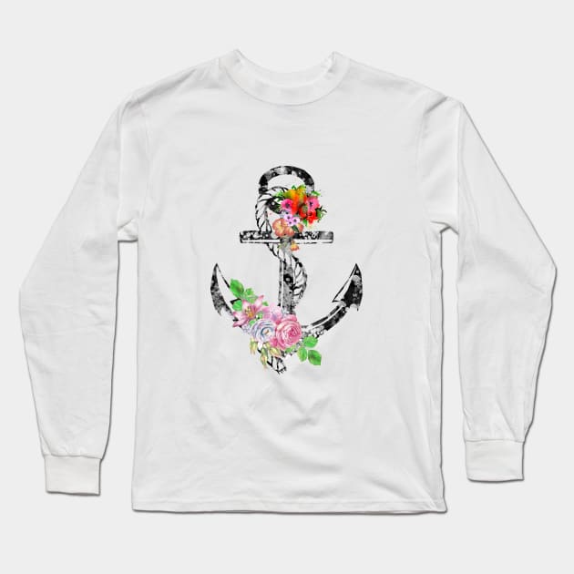 Anchor Long Sleeve T-Shirt by RosaliArt